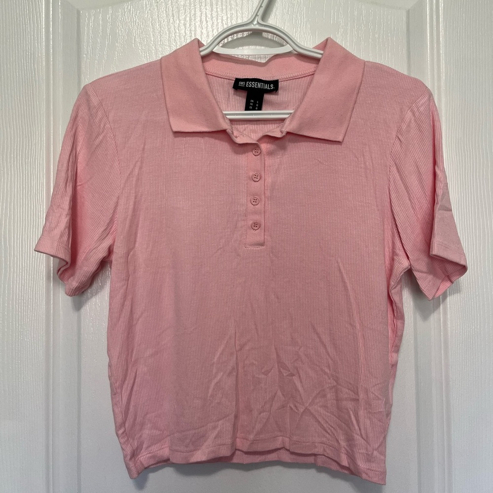 Light pink collared polo T-shirt